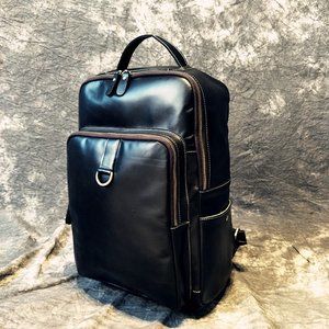 Top layer cowhide backpack